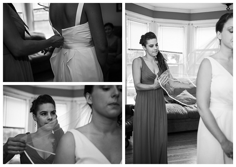 Bride and Bridesmaids getting ready for the day